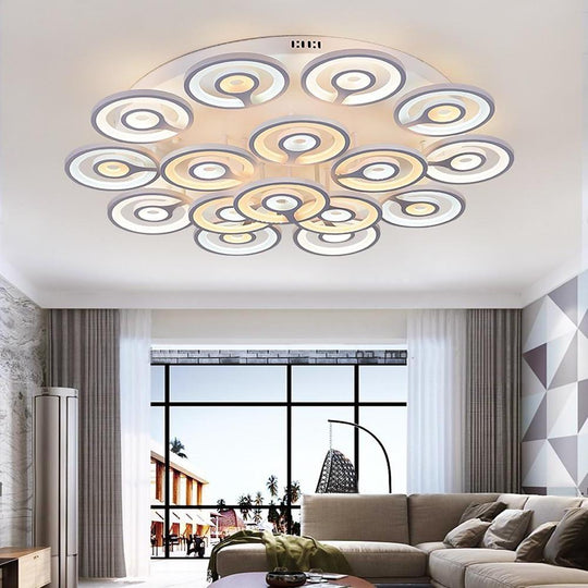 Round Flower Shaped LED Modern Flush Mount Ceiling Light