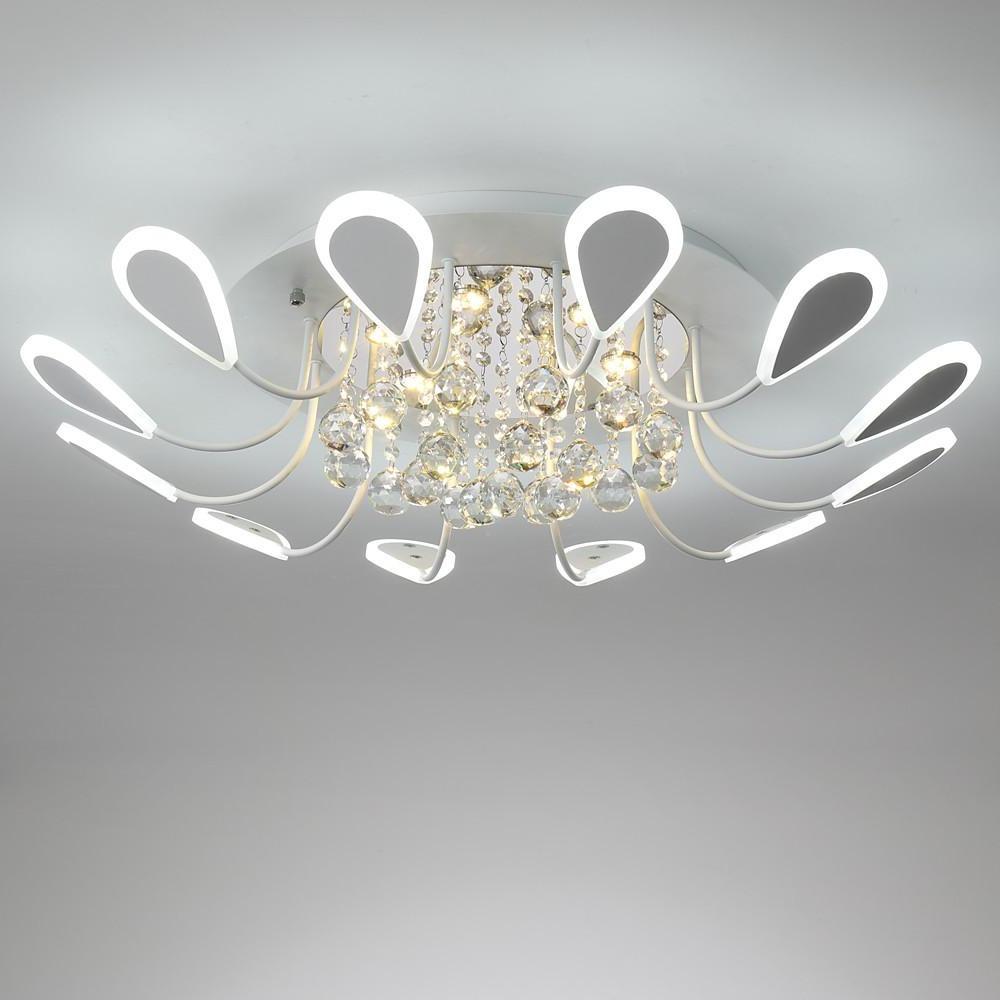 Creative Flower Shaped Dimmable LED Crystal Modern Ceiling Light