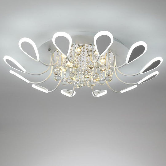 Creative Flower Shaped Dimmable LED Crystal Modern Ceiling Light
