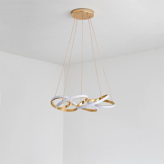 Interwoven Wave Design Chandelier Light – Mid Century LED Chandelier