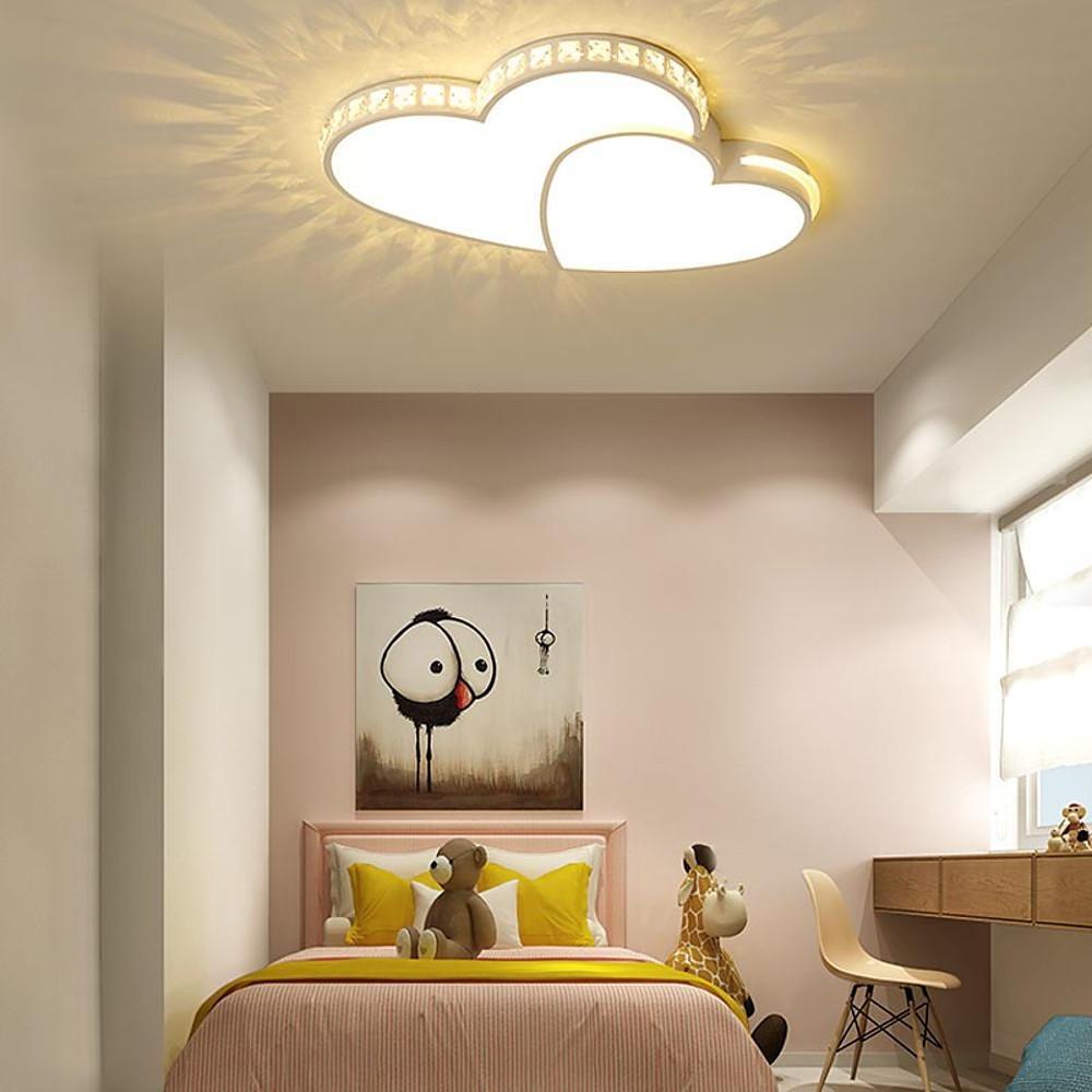 Two Heart Shaped Flush Mount Ceiling Light Dimmable LED Lamp