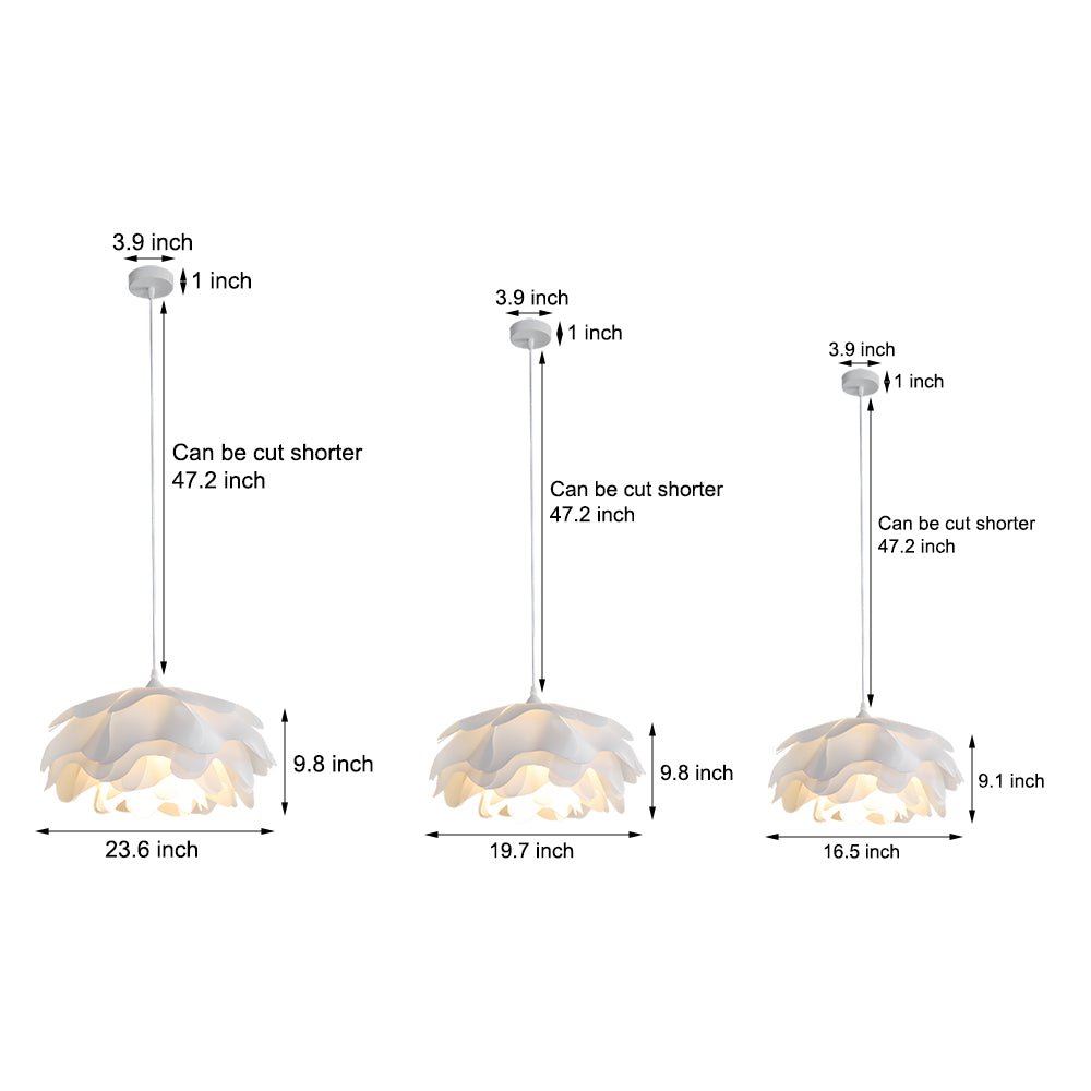 Versatile Acrylic Flower Pendant Lamp Modern Design 3 Step Dimming Adjustable Hanging Cord