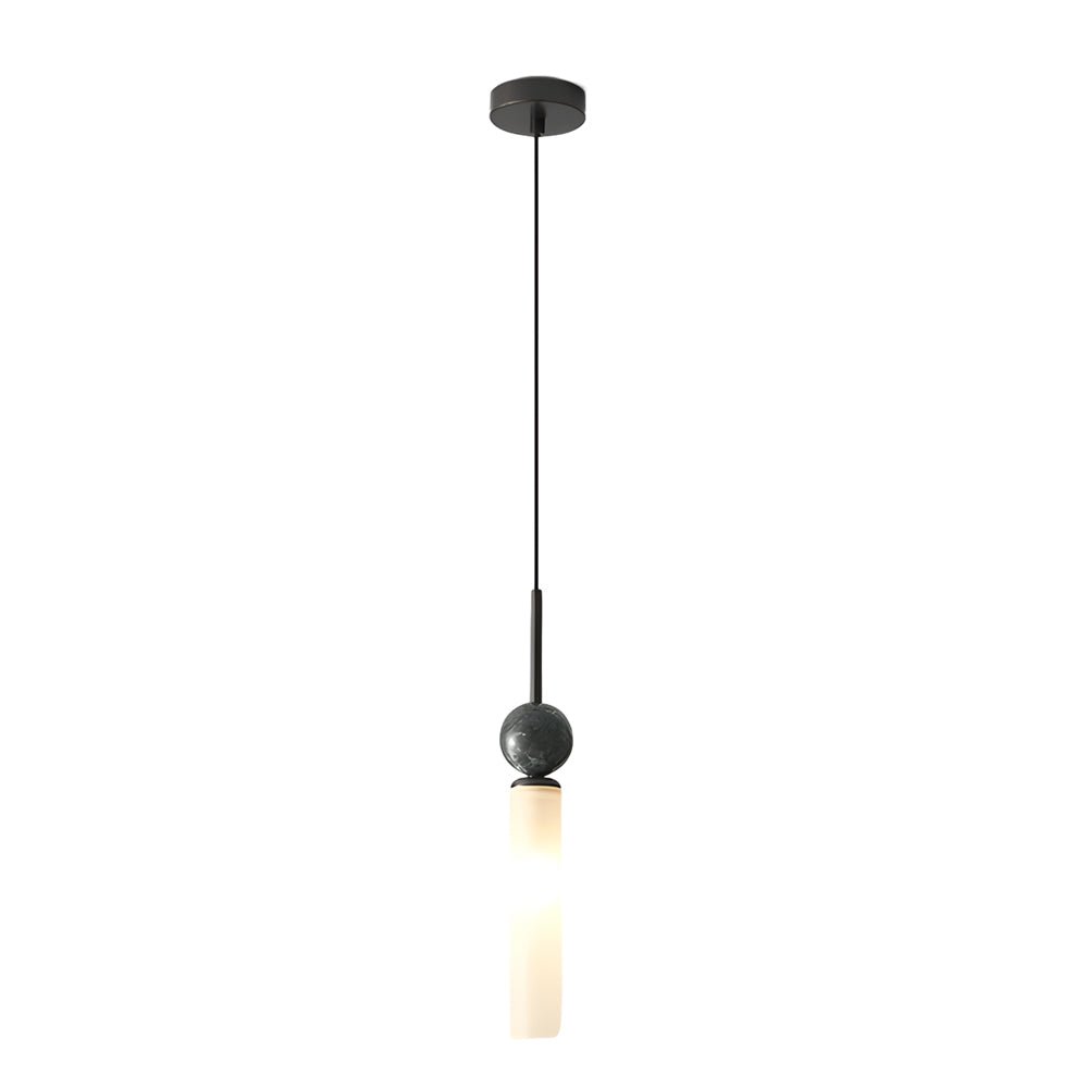 Vertical Marble Cylinder 1-Light Pendant Light