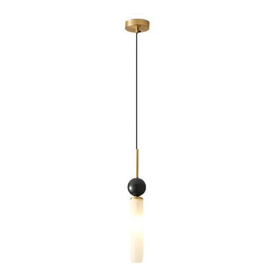 Vertical Marble Cylinder 1-Light Pendant Light