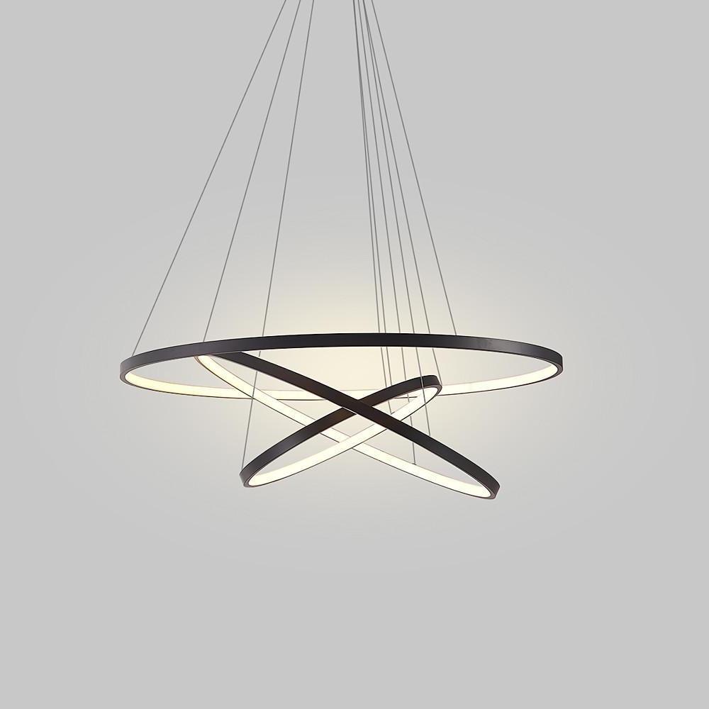 3 Ring Interweaved Circle Design Pendant Lighting Aluminum Acrylic LED Ceiling Light