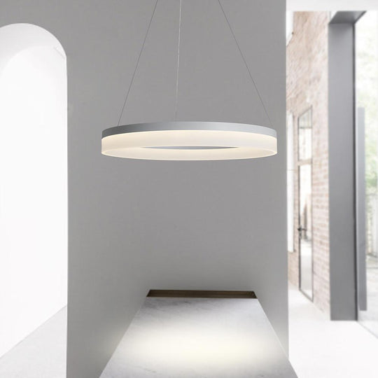 Circular Contemporary – Aluminum Acrylic LED Pendant Ceiling Light