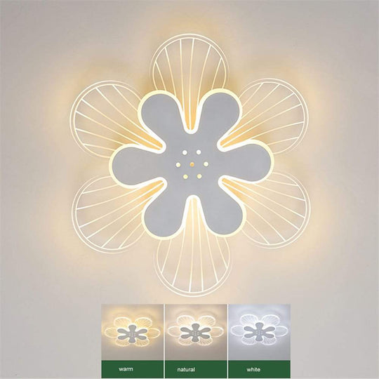 Flowers Shapes LED White Modern Ceiling Light – Flush Mount