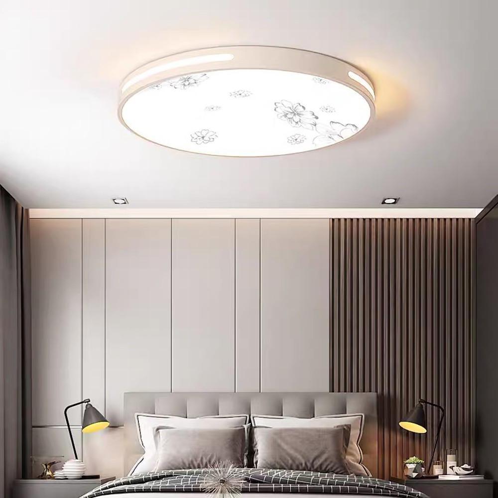 Round Plant Pattern LED Flush Mount Ceiling Light