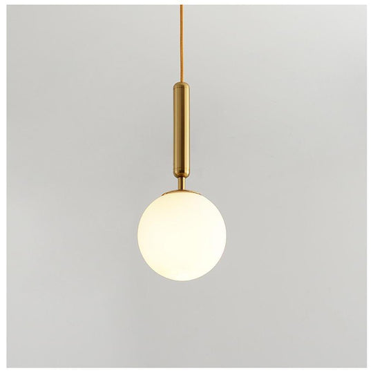 Glass Ball Shaped LED Electroplated Modern Pendant Light