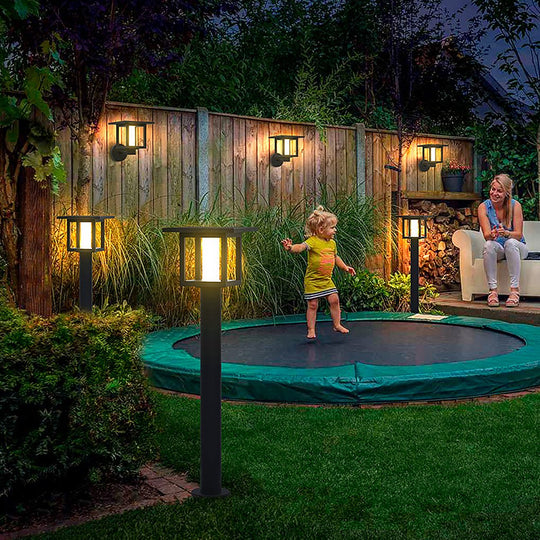 Wide Top Dual-Powered LED Outdoor Post Lights