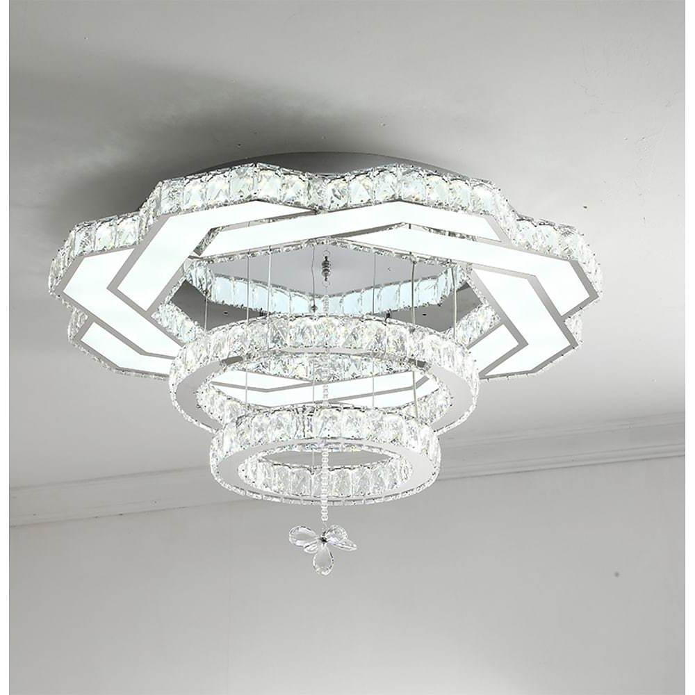 Ambient Crystal LED Flush Mount Light – 20" / 24" / 31"