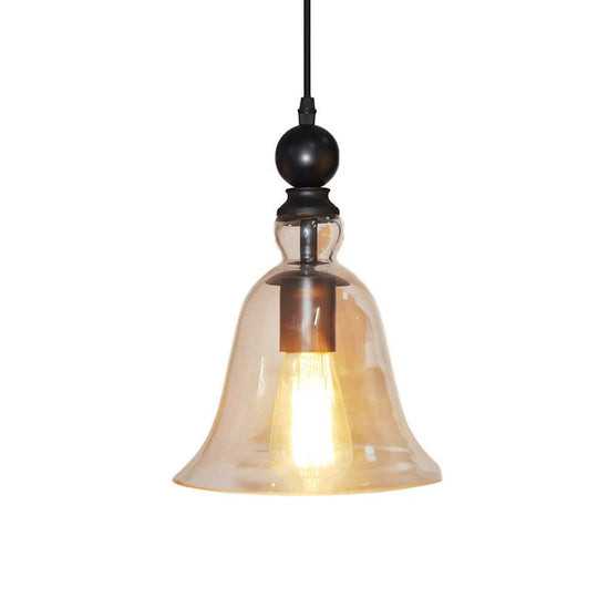 Vintage Chimes-Inspired Iron and Glass Pendant Light