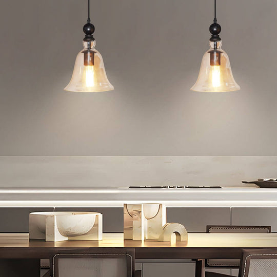 Vintage Chimes-Inspired Iron and Glass Pendant Light