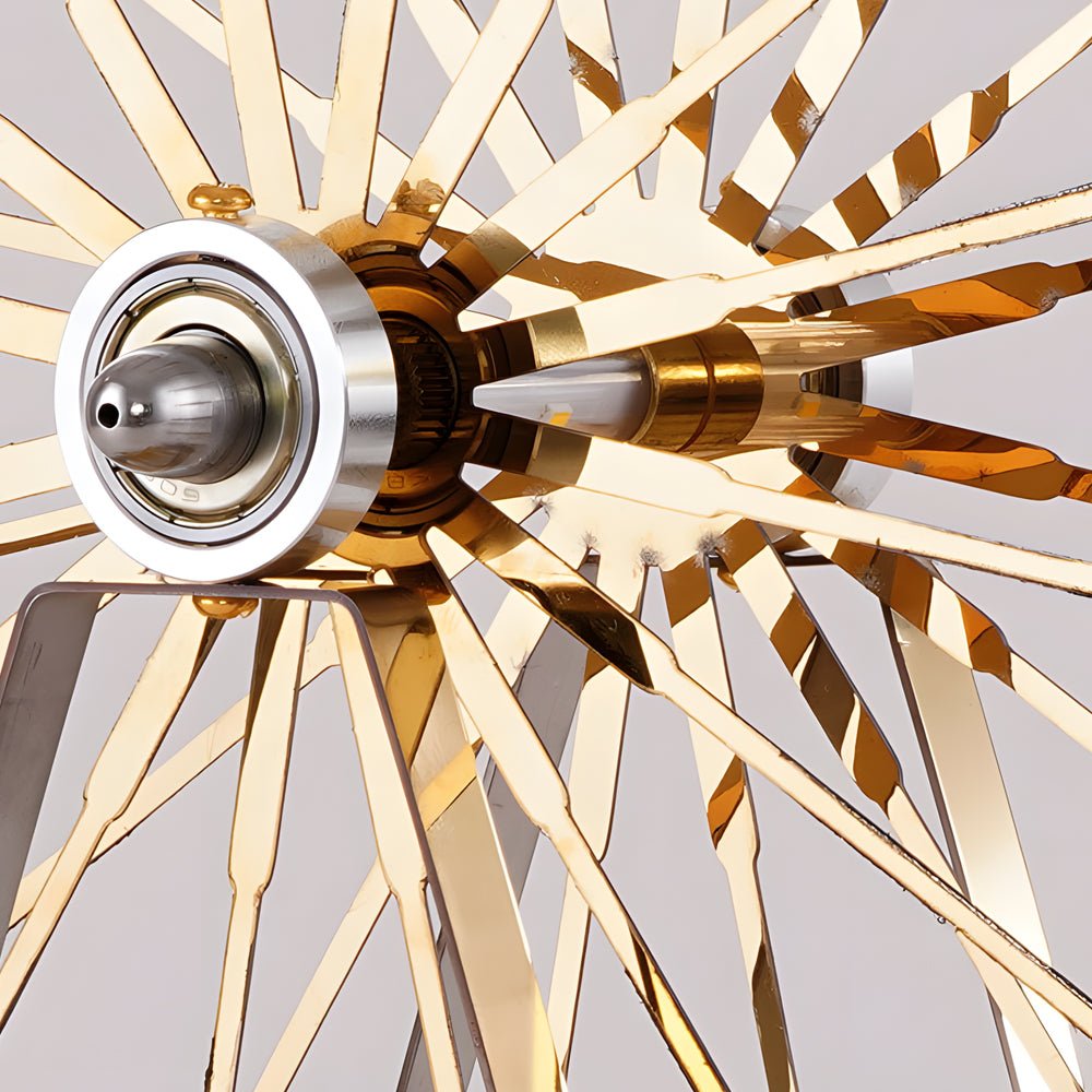 Vintage Ferris Wheel LED Table Lamp with Wooden Base