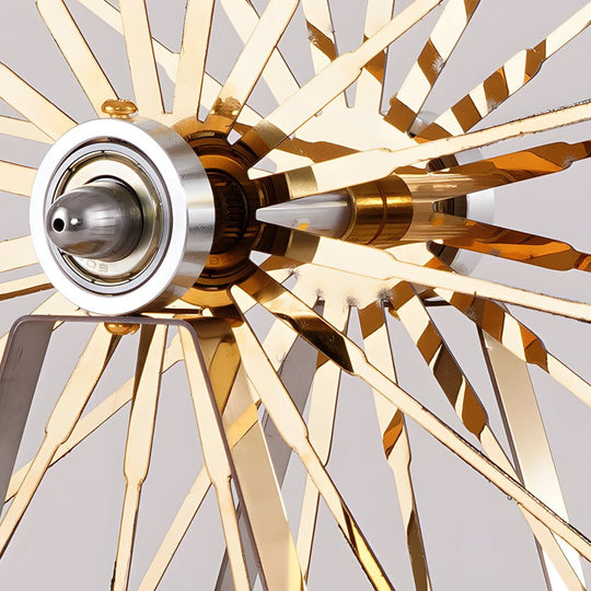 Vintage Ferris Wheel LED Table Lamp with Wooden Base