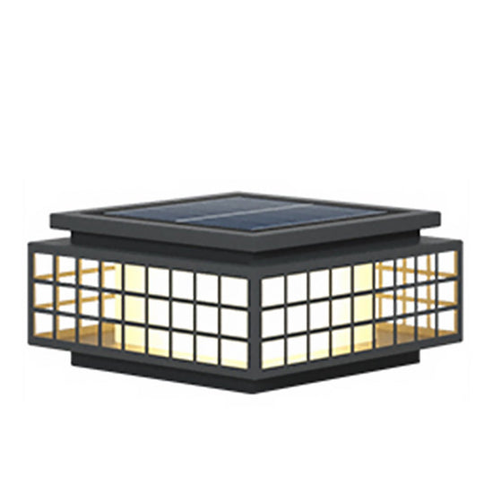 Elegant Solar LED Garden Lamp Vintage Hollowed Pattern Weatherproof Metal Design