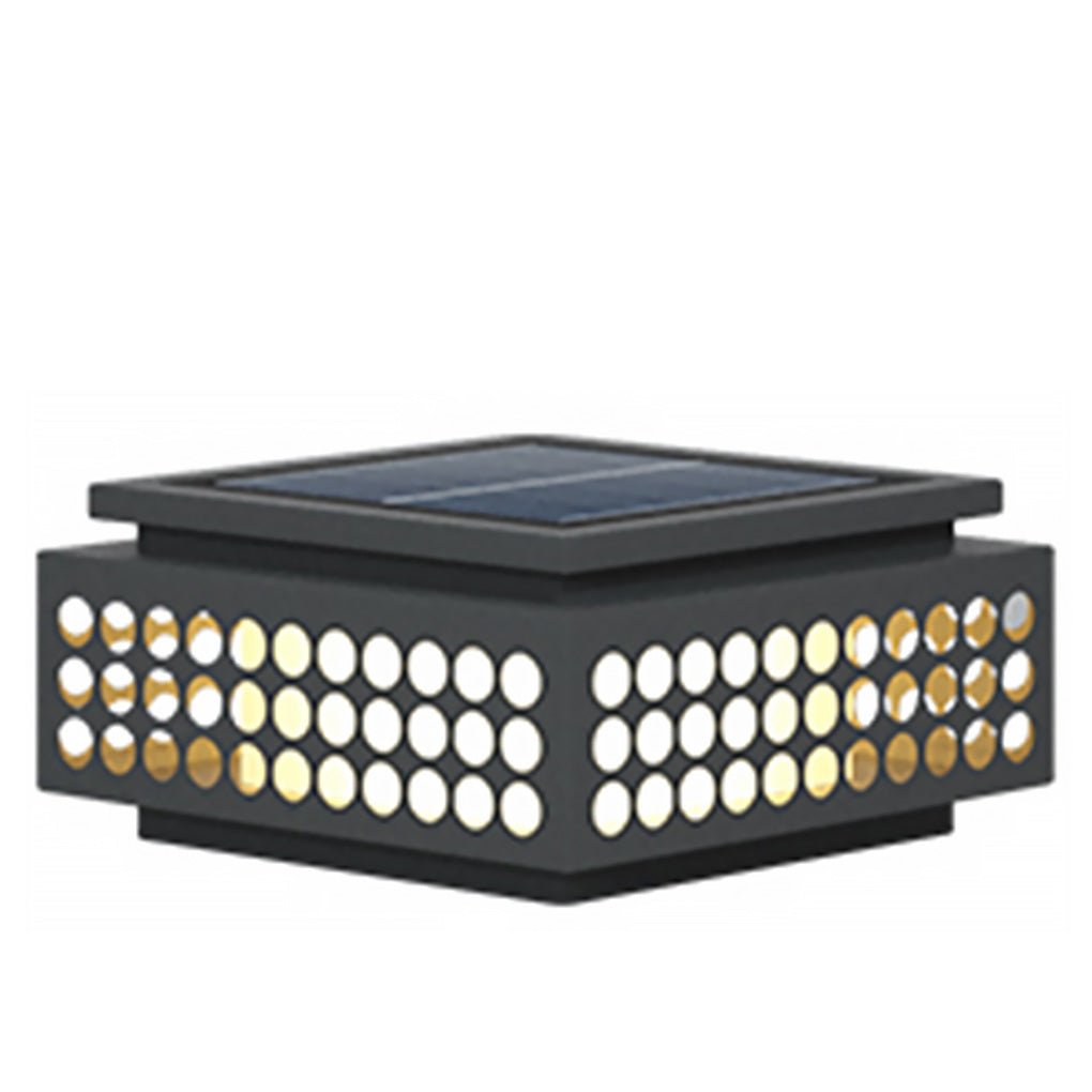 Elegant Solar LED Garden Lamp Vintage Hollowed Pattern Weatherproof Metal Design