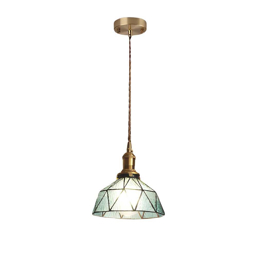Vintage Stained Glass Pendant Light