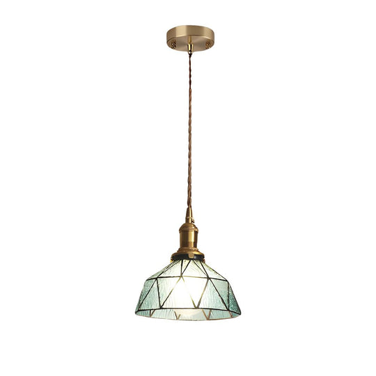 Vintage Stained Glass Pendant Light