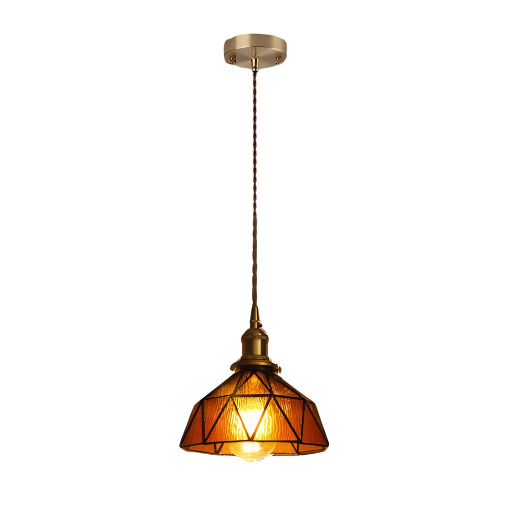 Vintage Stained Glass Pendant Light