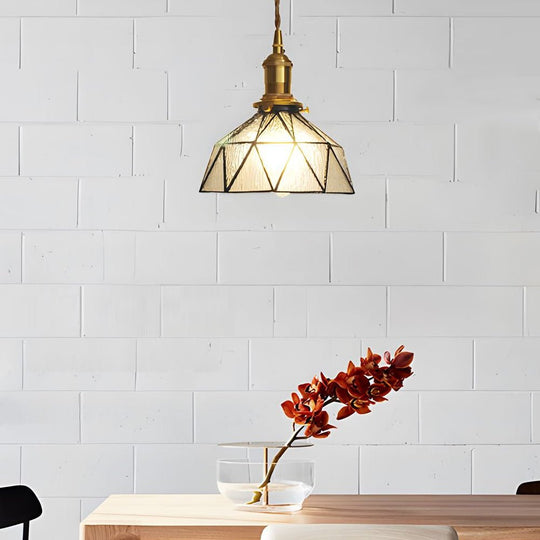 Vintage Stained Glass Pendant Light