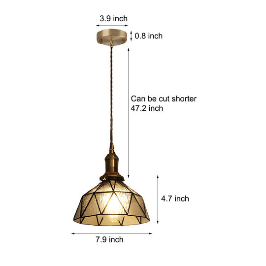 Vintage Stained Glass Pendant Light