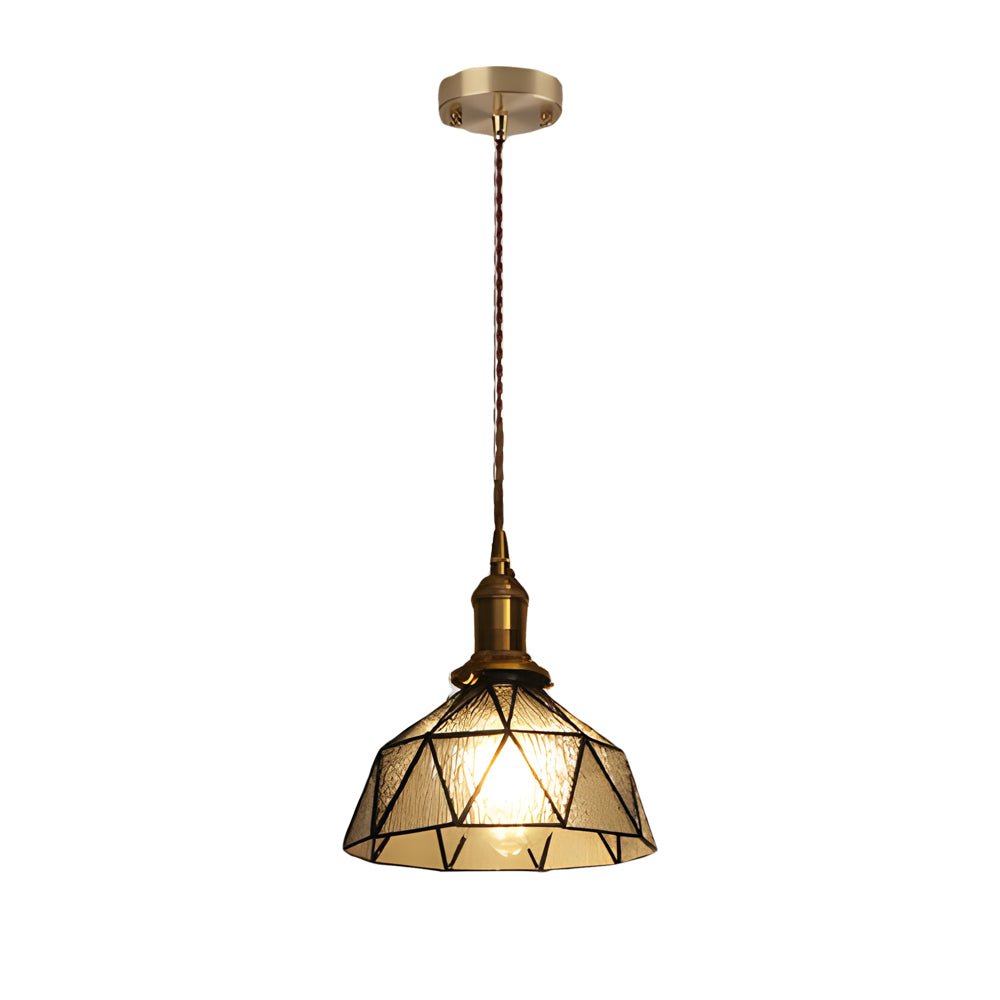 Vintage Stained Glass Pendant Light