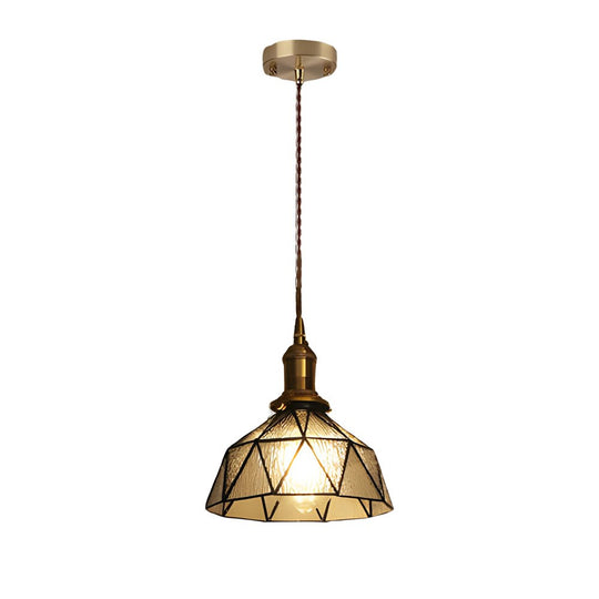 Vintage Stained Glass Pendant Light