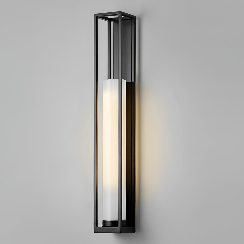 Vintage Geometric Wall Sconce – Metal & White Jade Glass