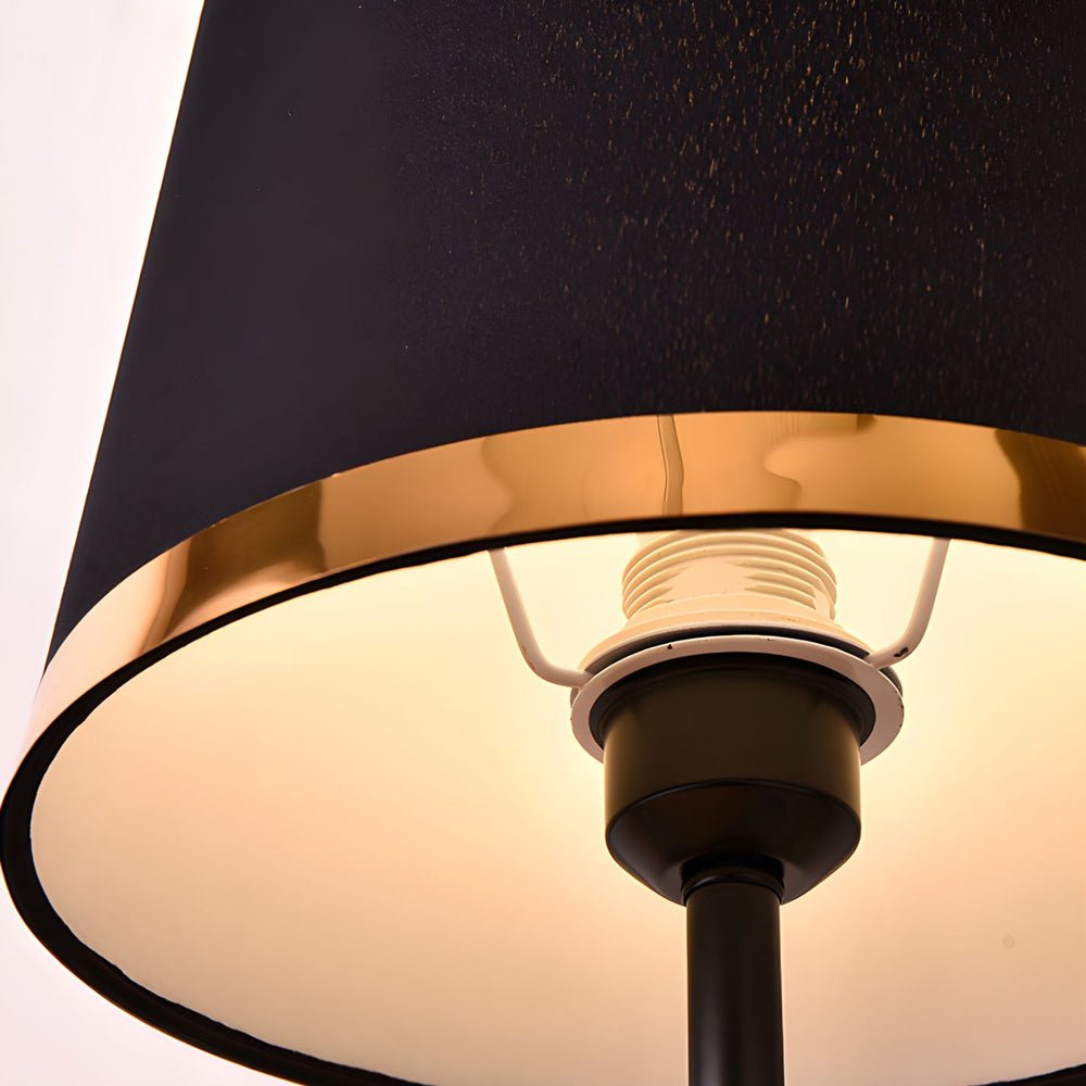 Mid-Century Modern Brass Table Lamp with Fabric Shade