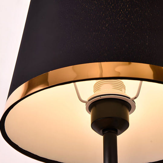 Mid-Century Modern Brass Table Lamp with Fabric Shade