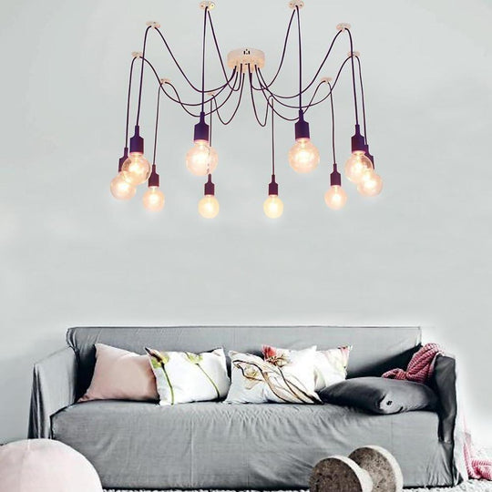 Cluster Spider Pendant Lighting 10 Heads DIY Adjustable Ceiling Light