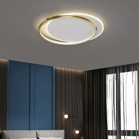 2 Circle Metal Dimmable LED Modern Flush Mount Ceiling Light
