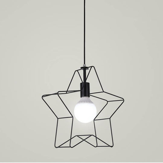 Minimalist Industrial Star Metal Pendant Light