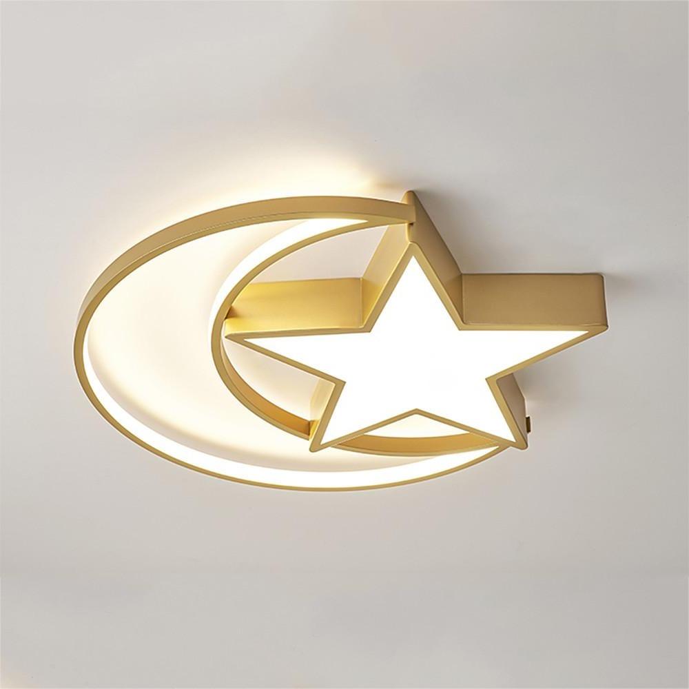 Novelty Moon Star LED Flush Mount Ceiling Light – Kids’ Bedroom