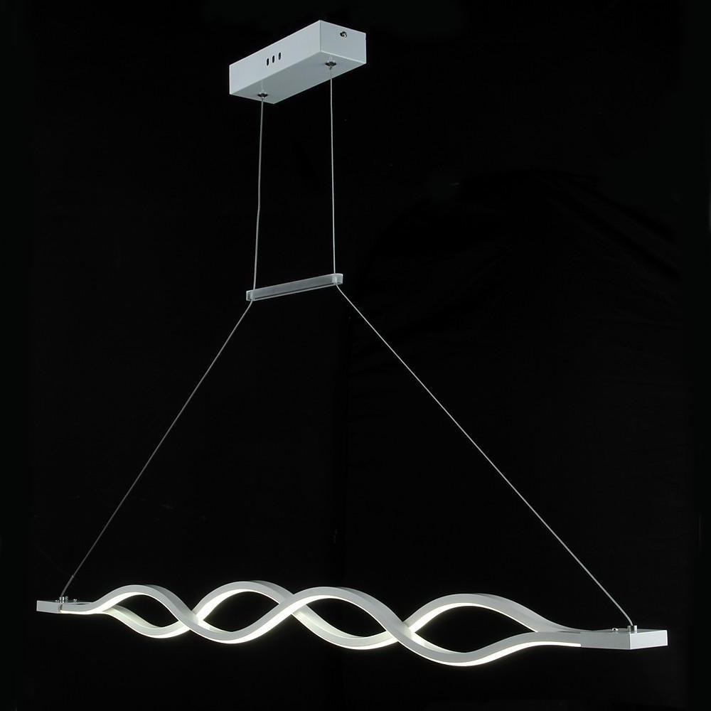 Double Wavy LED Modern Chandelier Dining Room Light Fixture