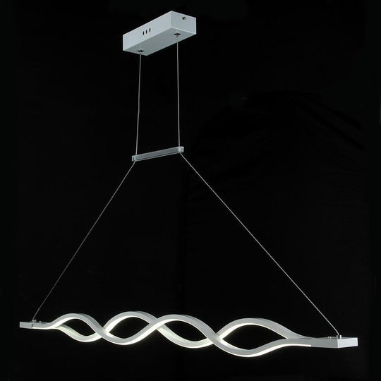 Double Wavy LED Modern Chandelier Dining Room Light Fixture