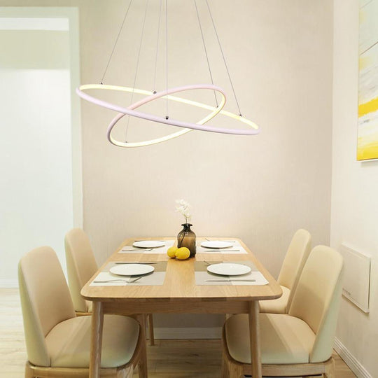 Modern LED 2-Ring Minimalist Geometric Chandelier