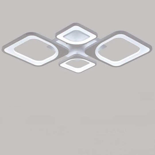 Rectangular Metal LED White Modern Ceiling Light – Flush Mount