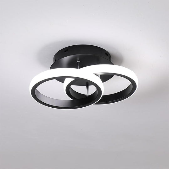 2-Circle Metal LED Flush Mount Ceiling Light