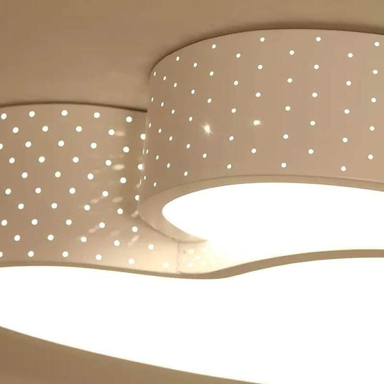 Heart Shaped Painted Metal Flush Mount Ceiling Light with Dimmable Ambient LED Light