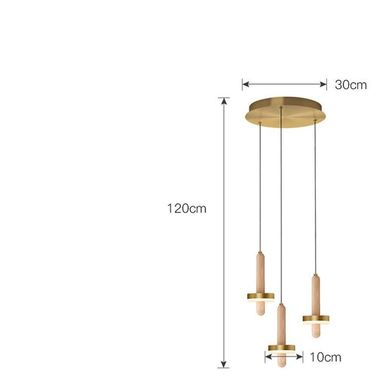 Circle Cylinder LED Gold Nordic Pendant Light