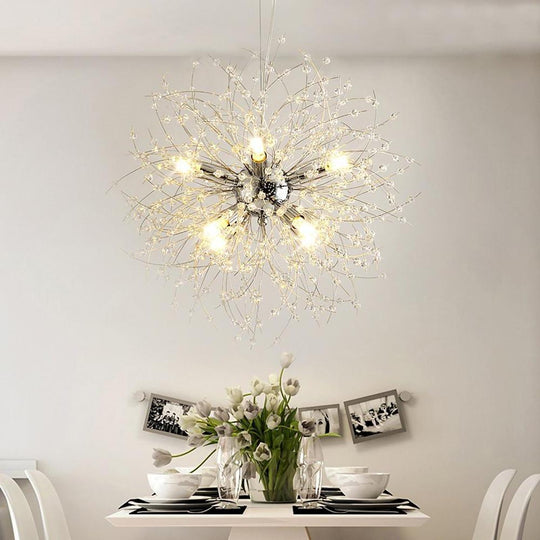 16 in Mini Globe Style Metal Electroplated Chandelier with Centrally Located Lights