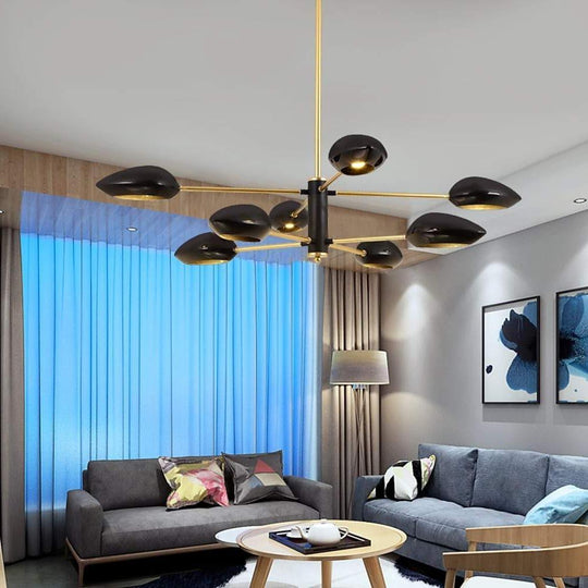 Artistic Black Farmhouse 8-Light LED Downlight Chandelier
