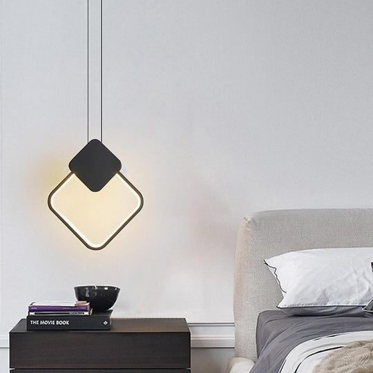 Geometric LED Black Modern Pendant Light
