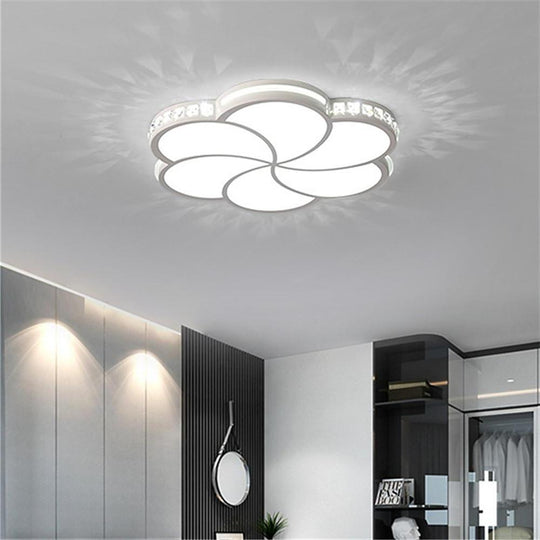 Flower Crystal Dimmable LED Flush Mount Ceiling Light