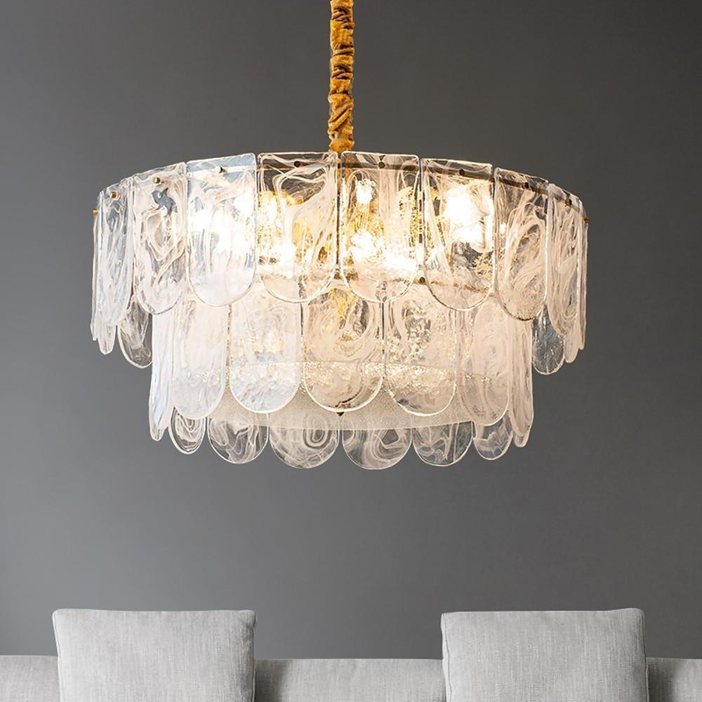 Traditional Classic Metal and Glass LED Chandelier