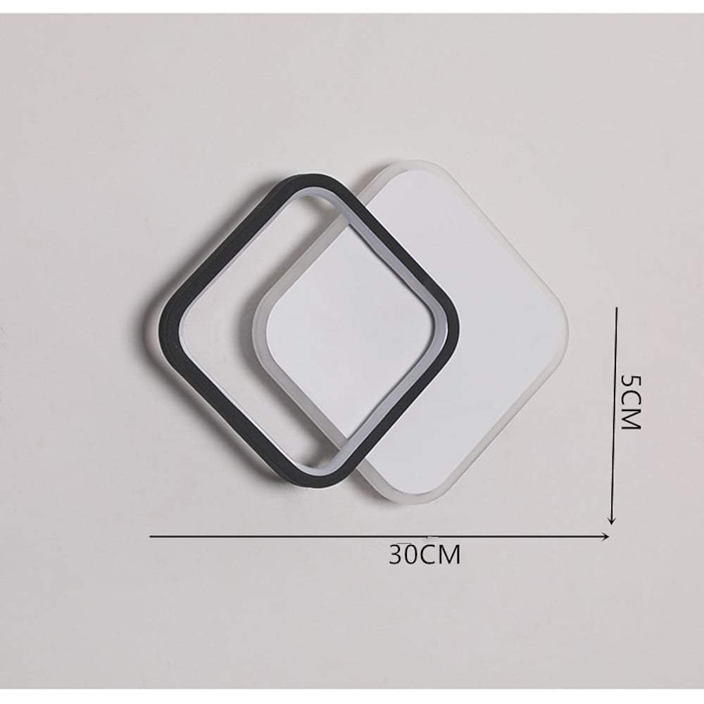 2 Square Acrylic Reflective Design LED Ceiling Light – Flush Mount