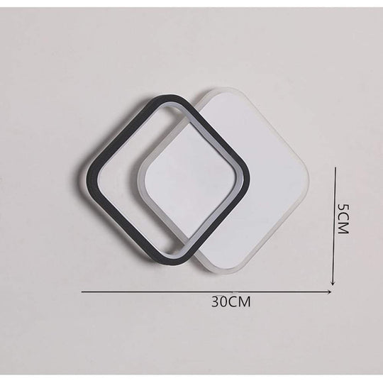 2 Square Acrylic Reflective Design LED Ceiling Light – Flush Mount