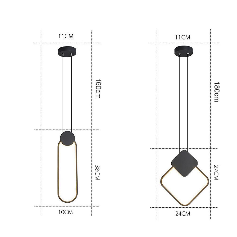 Geometric LED Black Modern Pendant Light